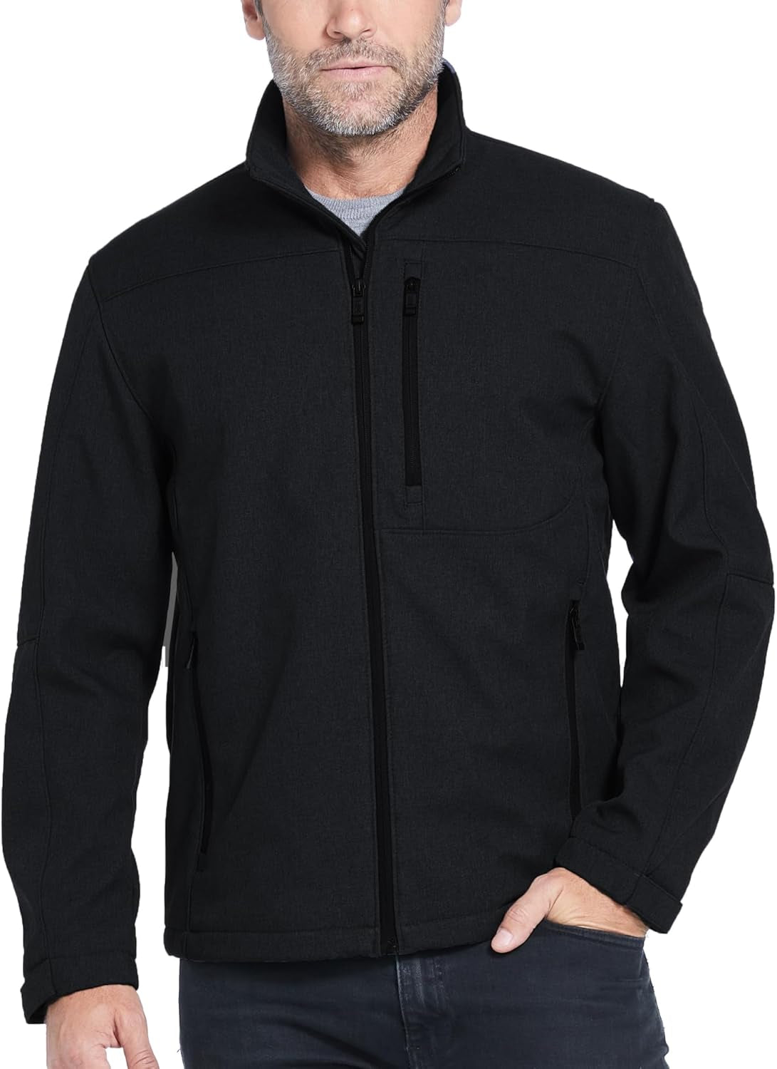 Men'S Midweight Water and Wind Resistant Soft Shell Jacket (S-3XL)